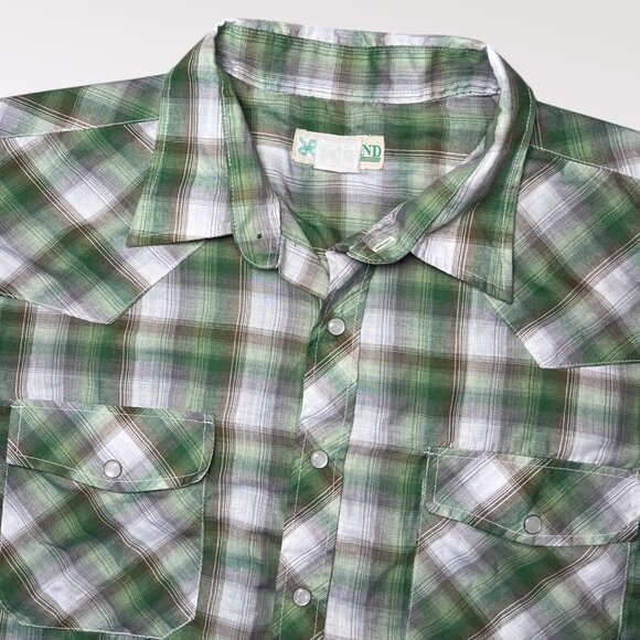 Haband Short Sleeve Button Down Plaid Shirt Lightweight Size XL - Picture 2 of 7